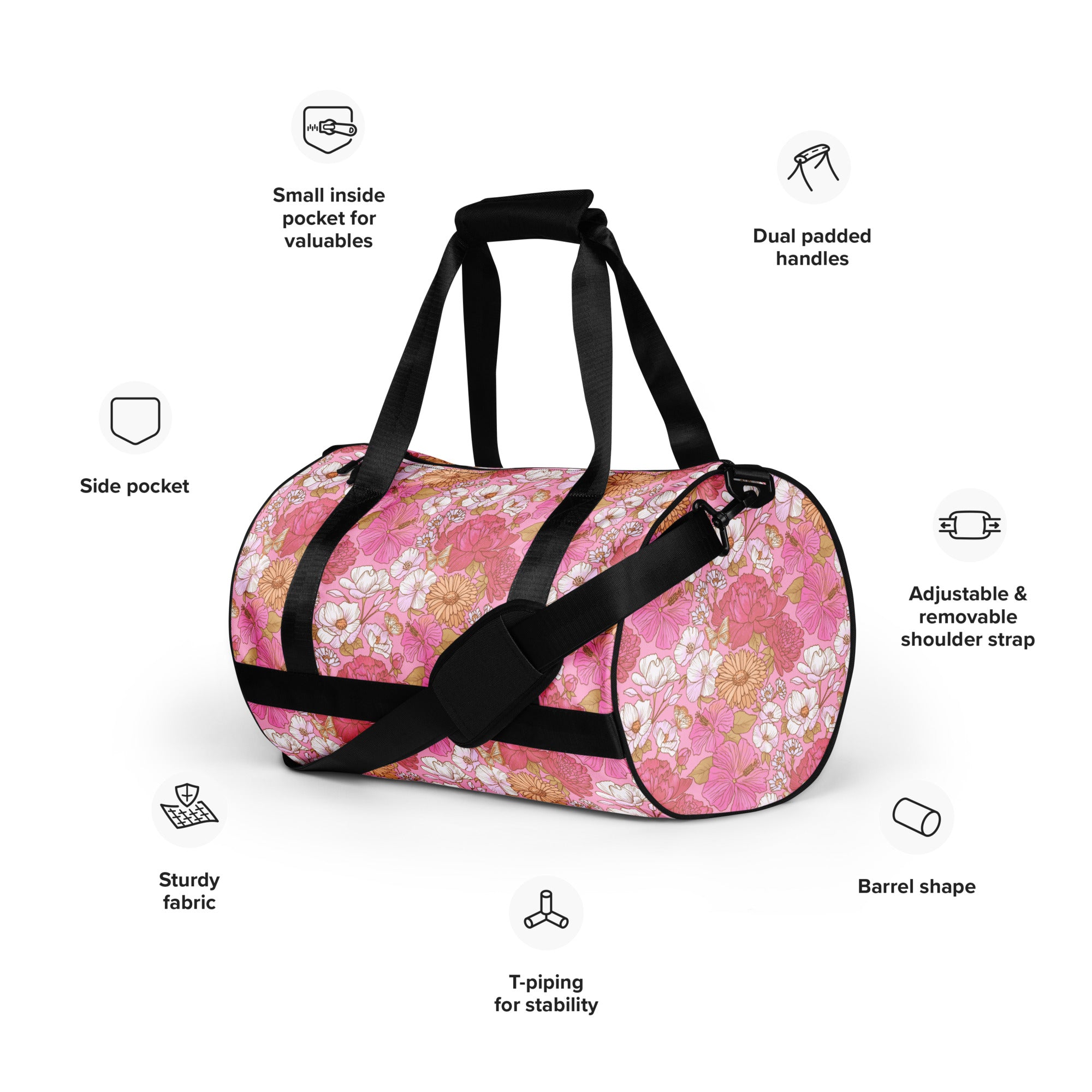 Apple cherry flower – All-over print gym bag