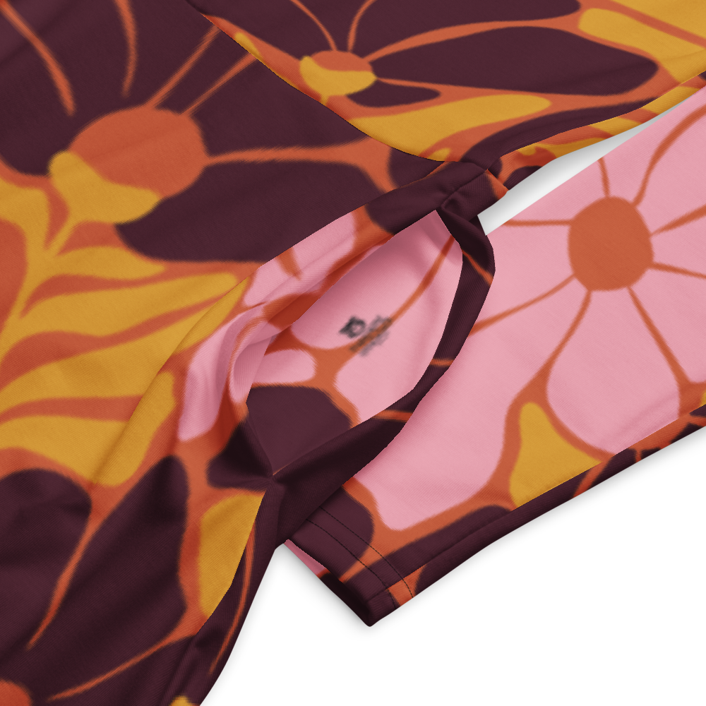 Happy 70s - All-over print long sleeve midi dress