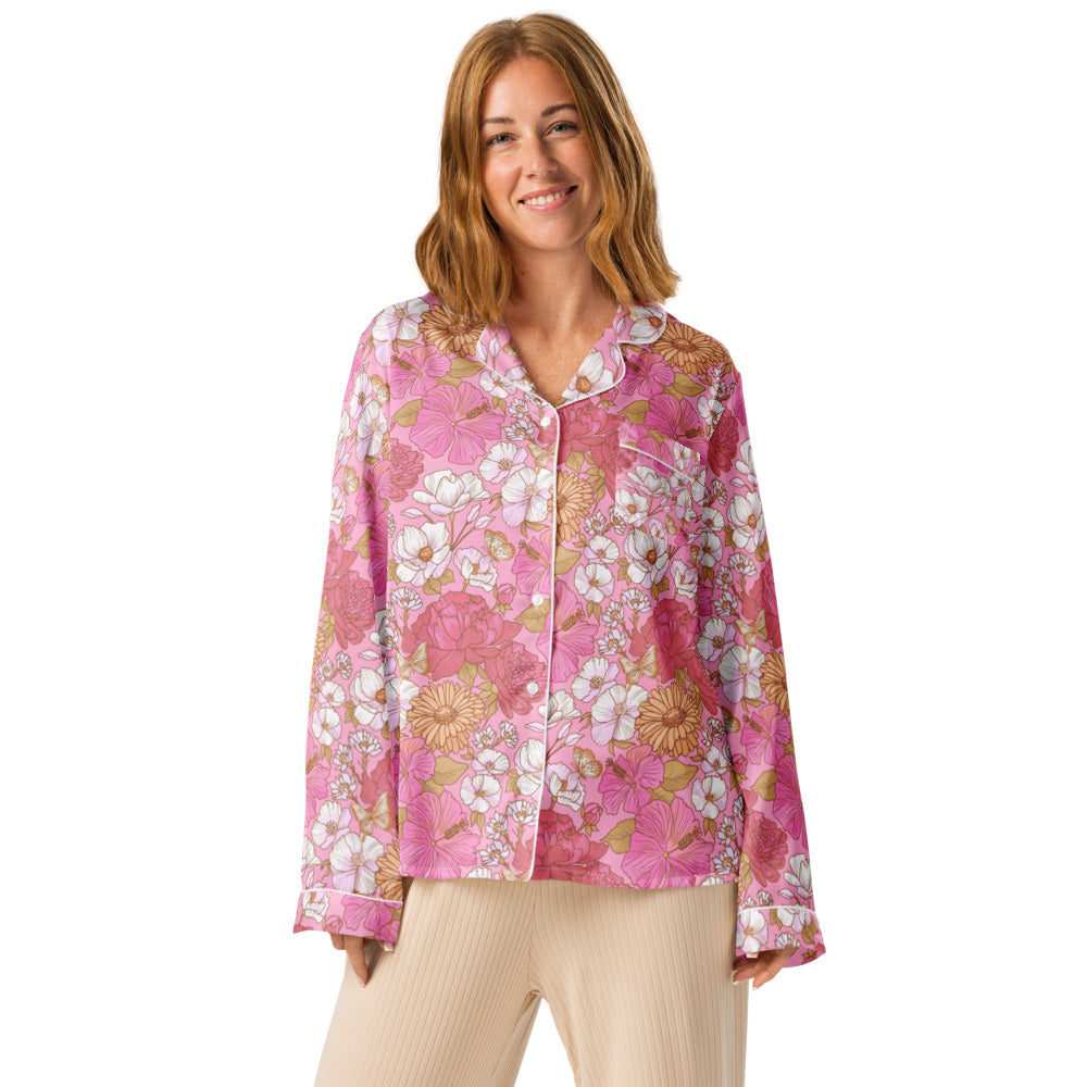 Apple cherry flowers – Women’s long sleeve pajama top