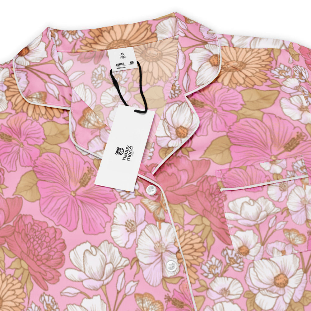 Apple cherry flowers – All-over print women’s short sleeve pajama top