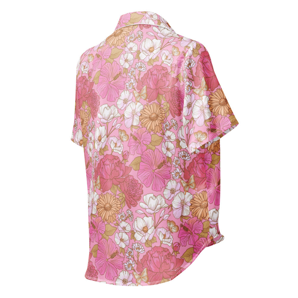 Apple cherry flowers – All-over print women’s short sleeve pajama top