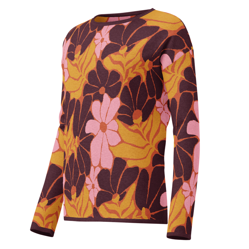 Happy 70s – Women’s straight bottom knitted sweater