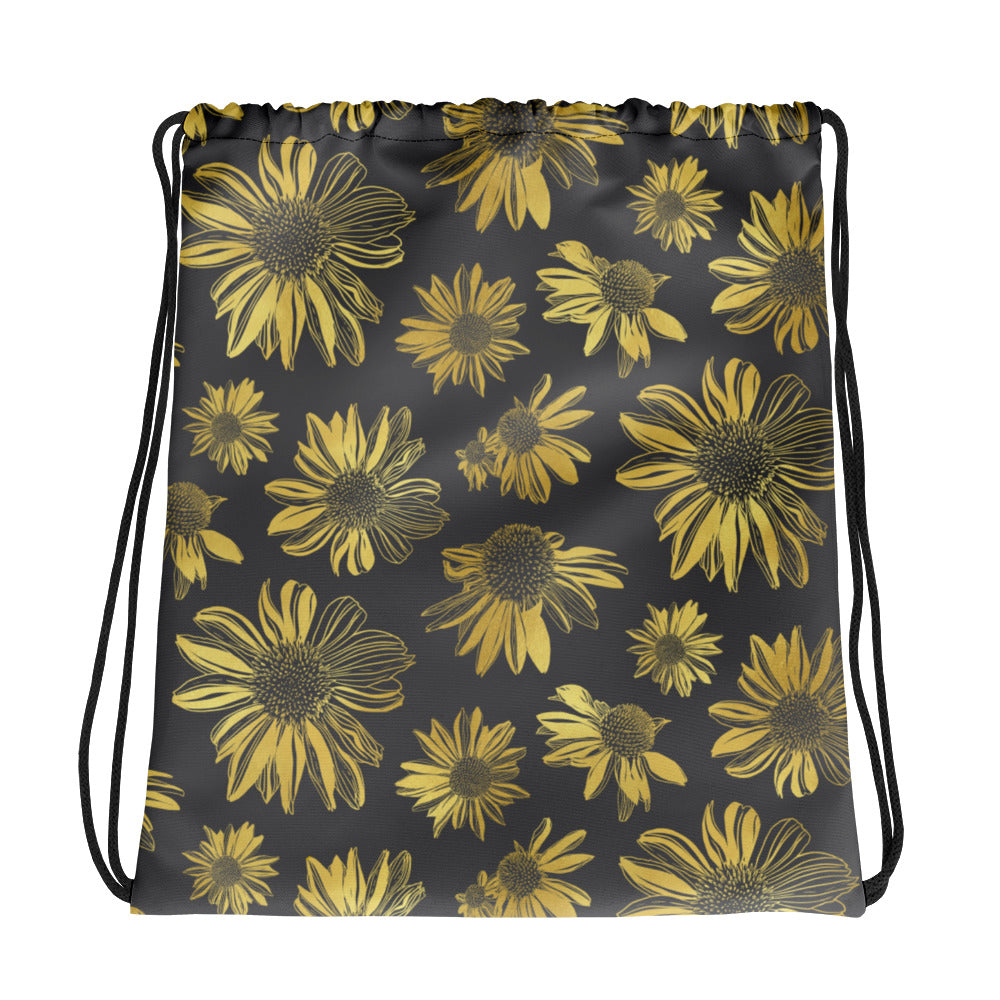 Drawstring bag - Golden flowers