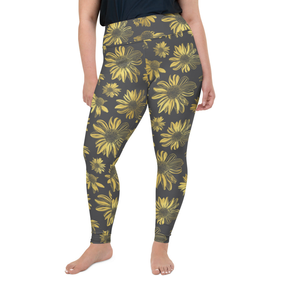 Golden flowers – All-Over Print Plus Size Leggings