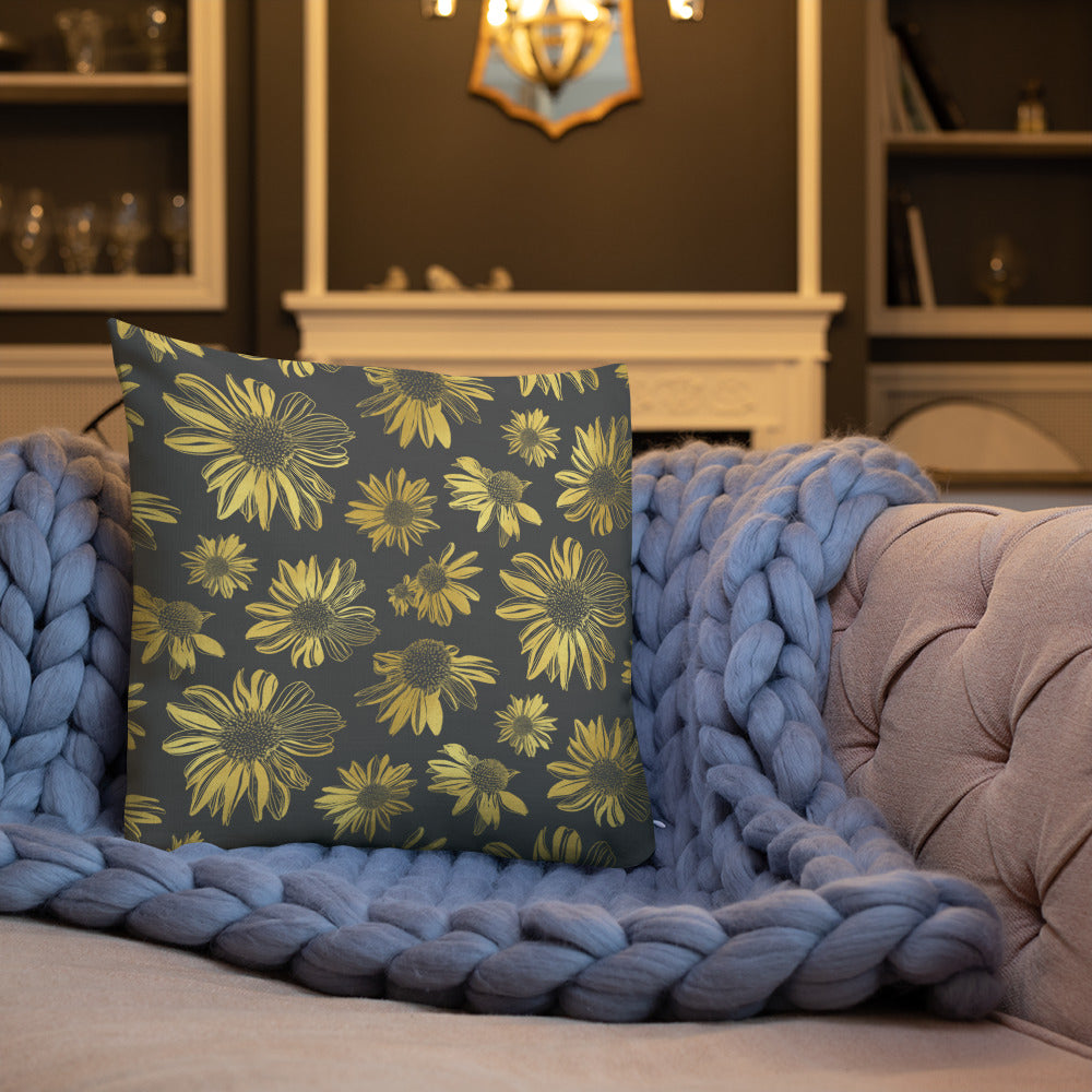 Premium Pillow - Golden flowers