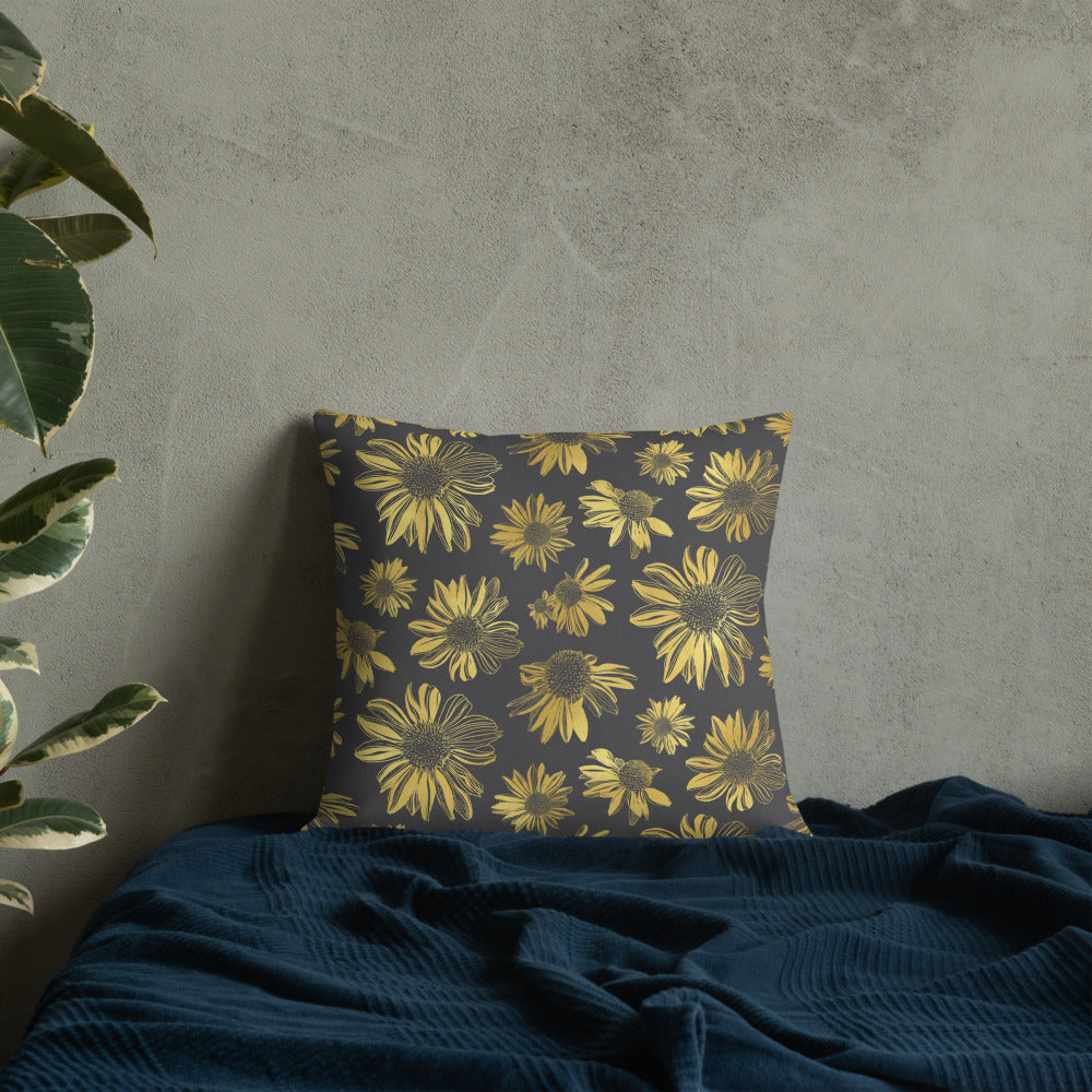 Premium Pillow - Golden flowers