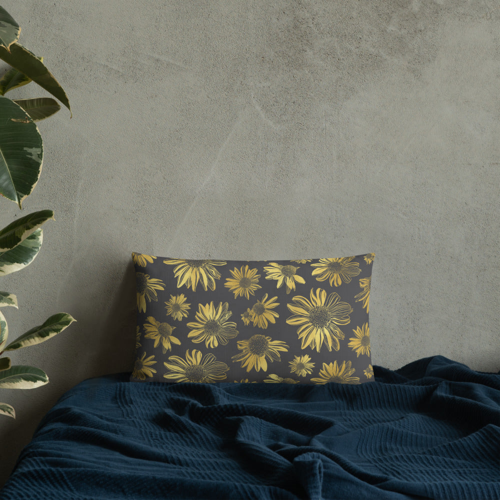 Premium Pillow - Golden flowers