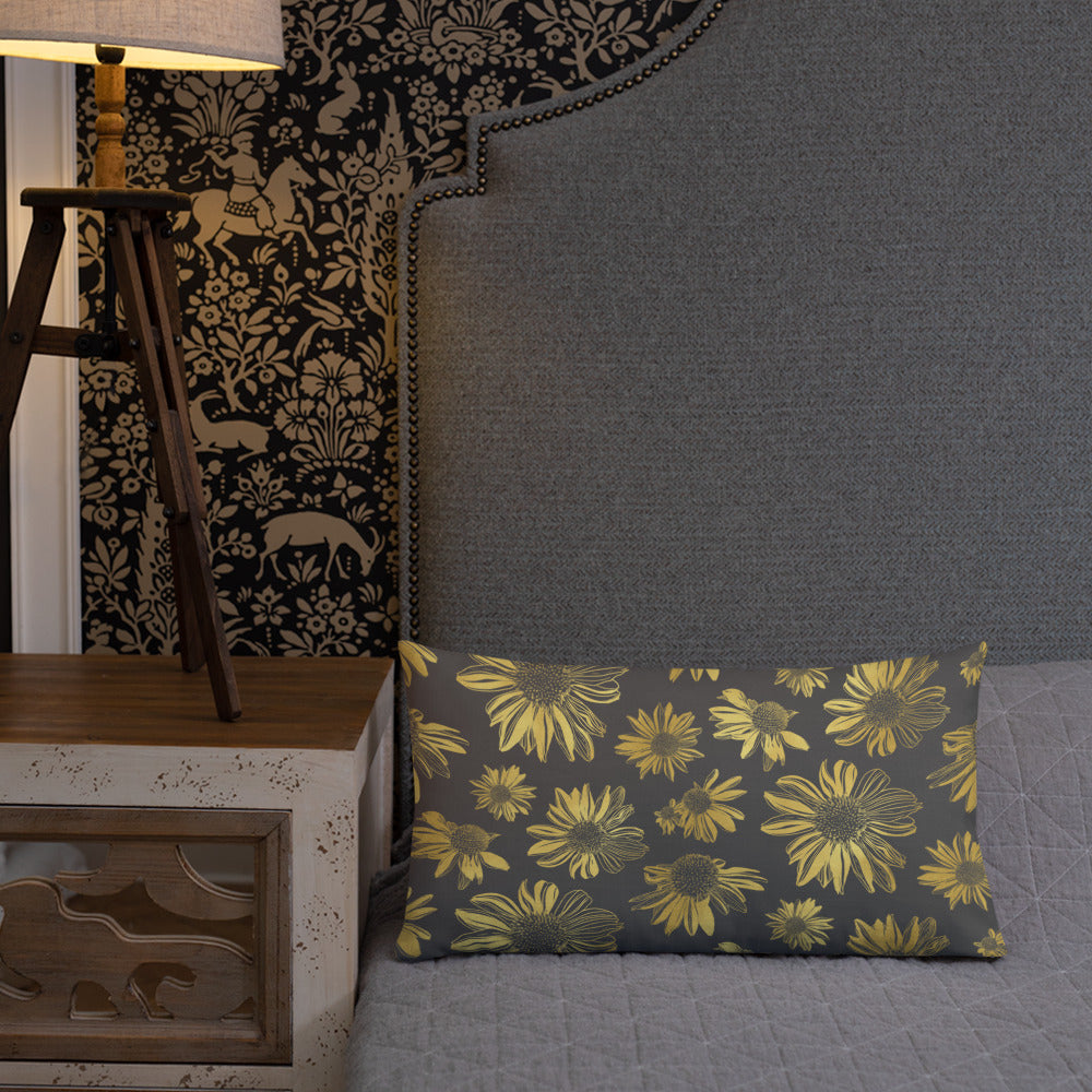 Premium Pillow - Golden flowers