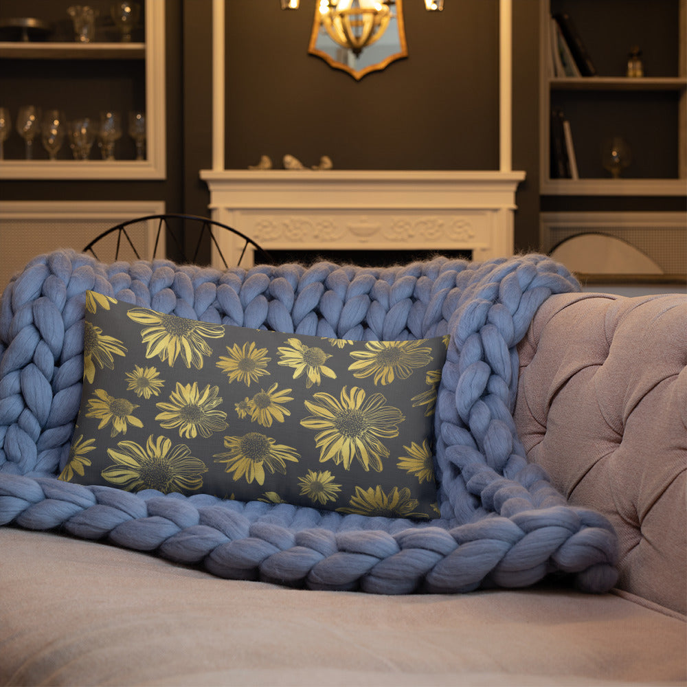 Premium Pillow - Golden flowers