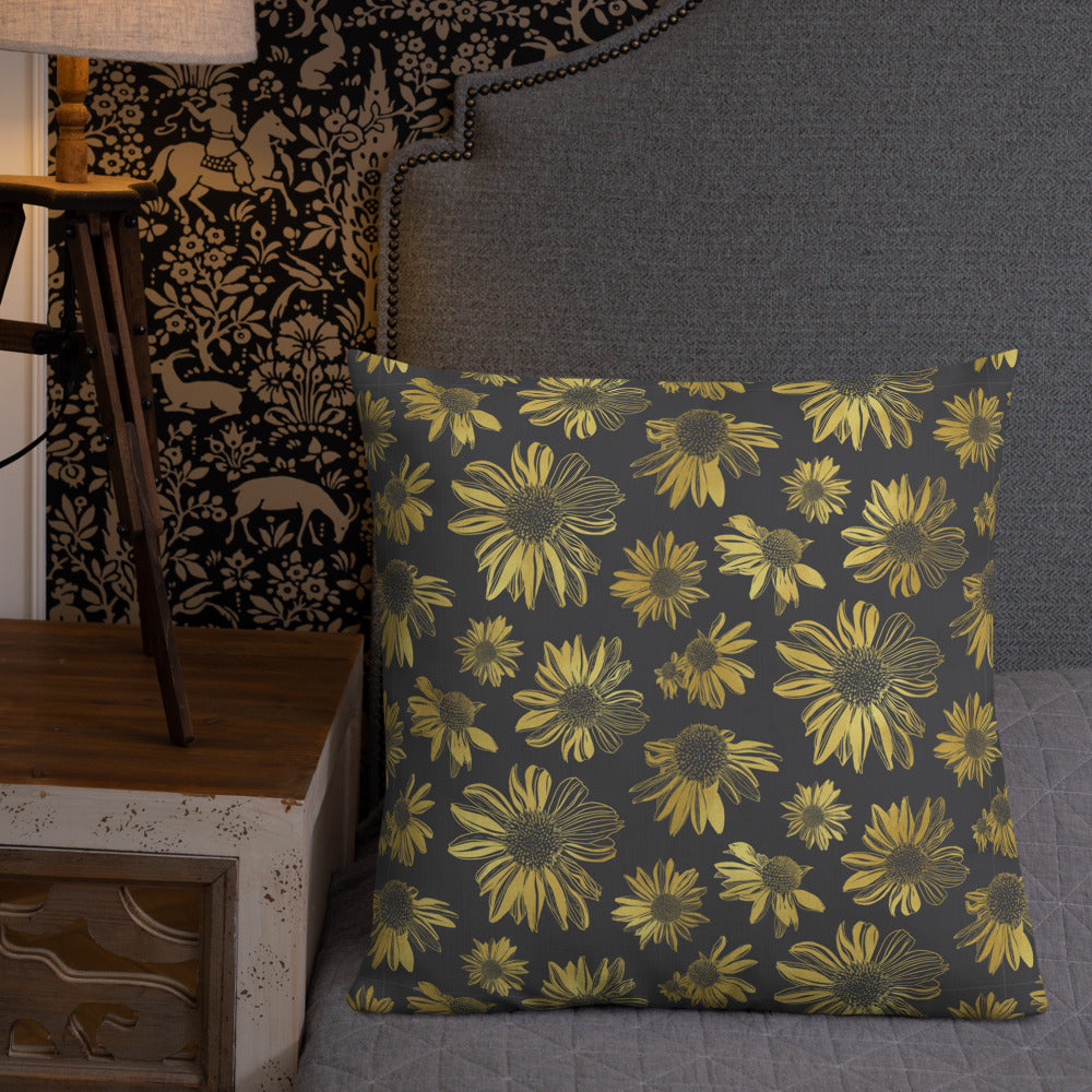 Premium Pillow - Golden flowers