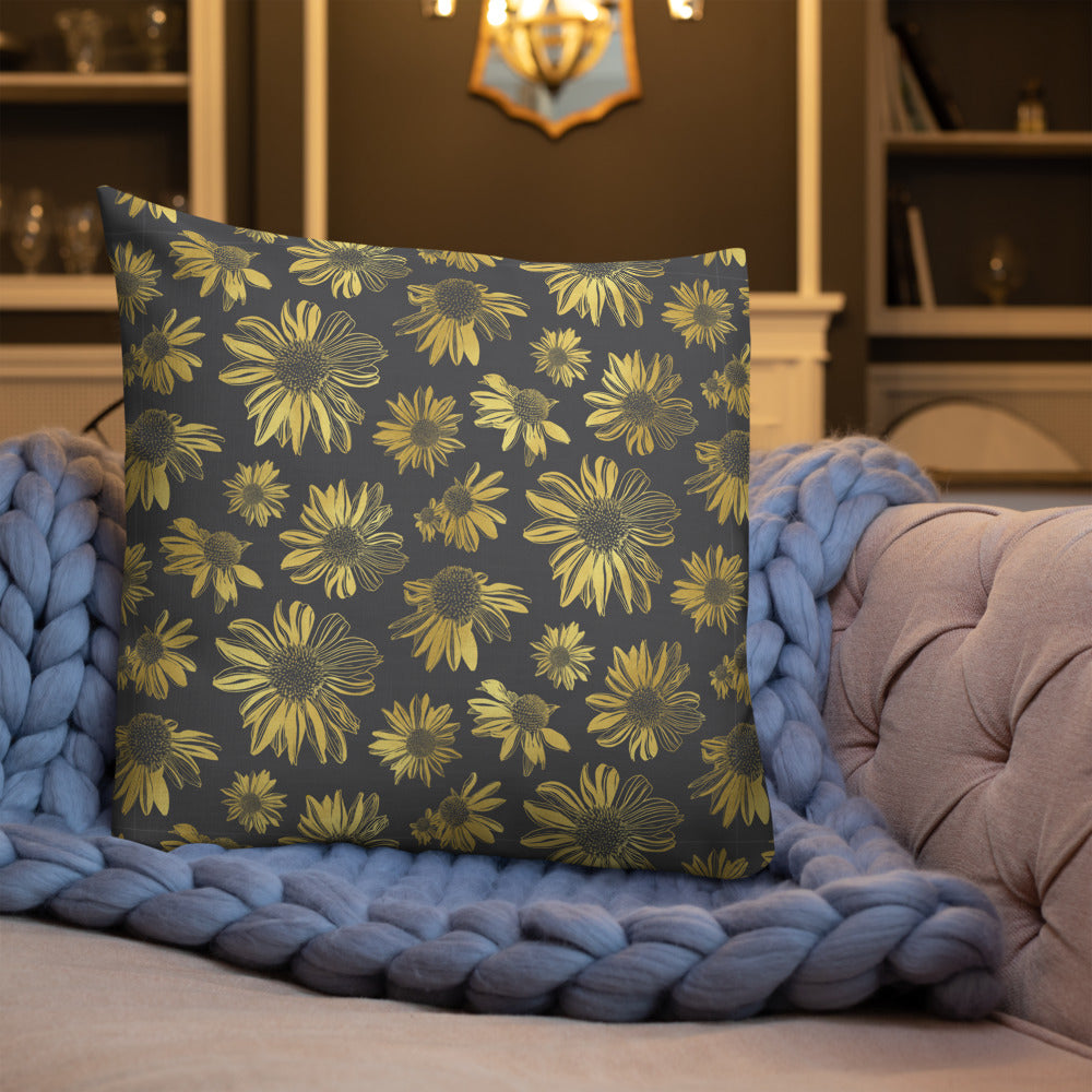 Premium Pillow - Golden flowers