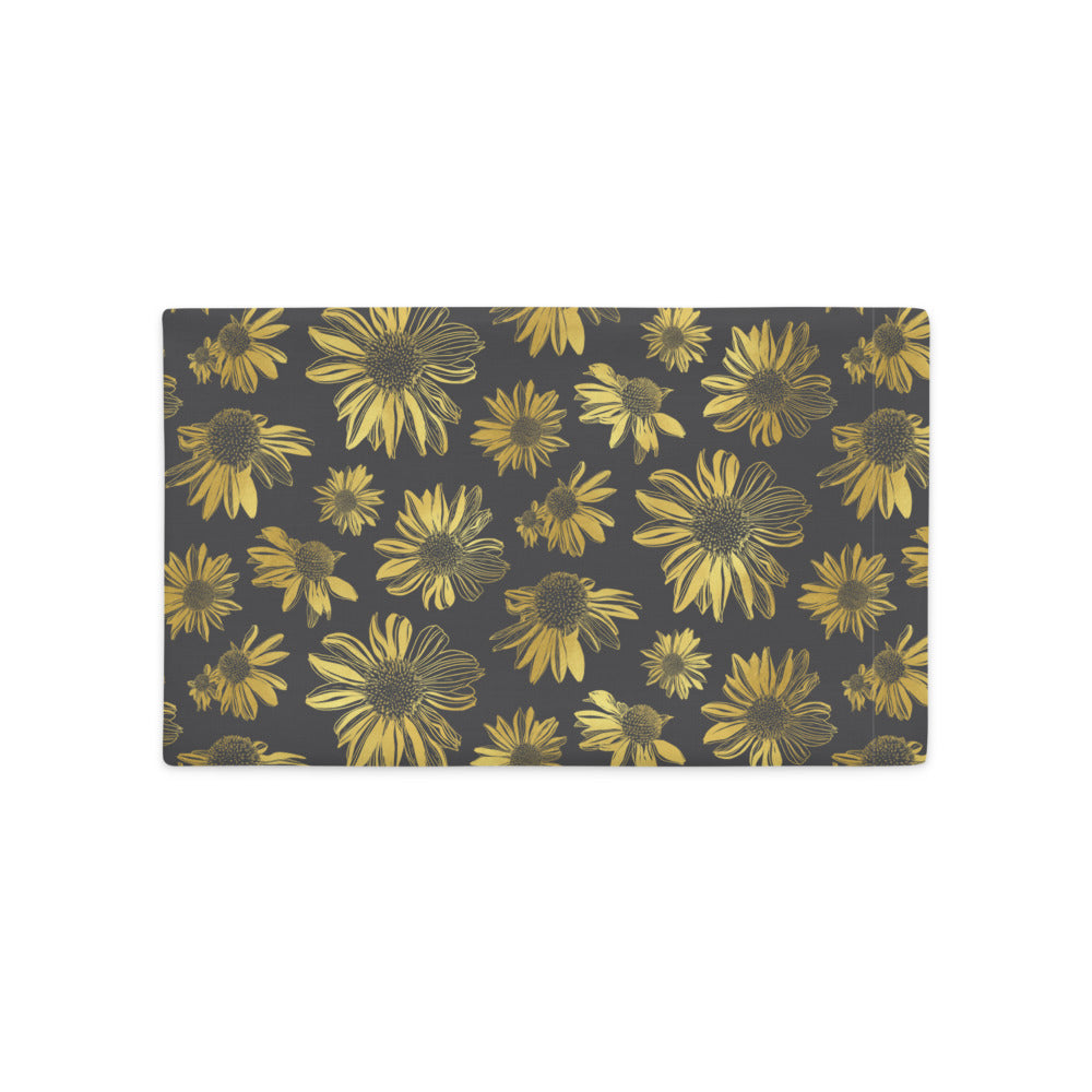Premium Pillow Case - Golden flowers