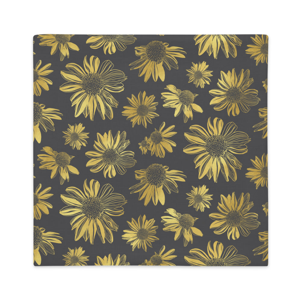 Premium Pillow Case - Golden flowers