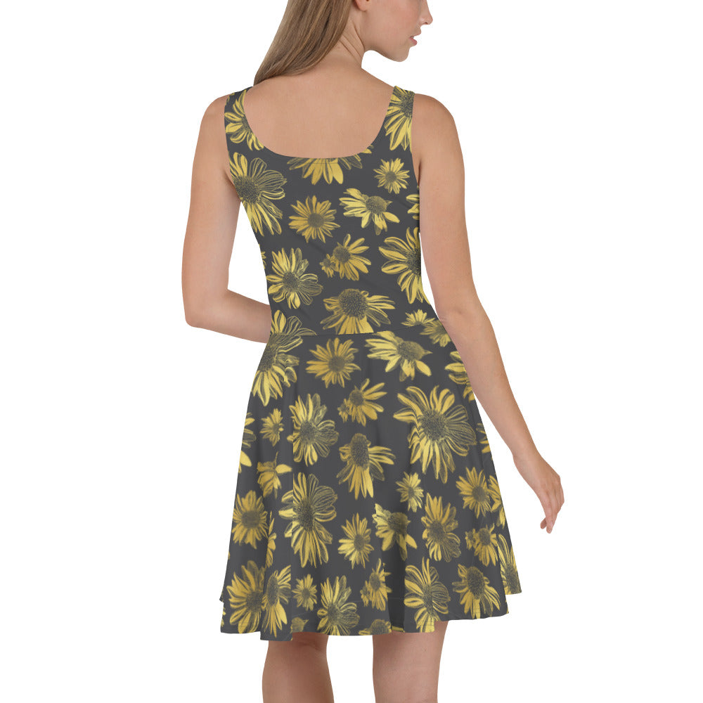 Skater Dress - Golden flowers