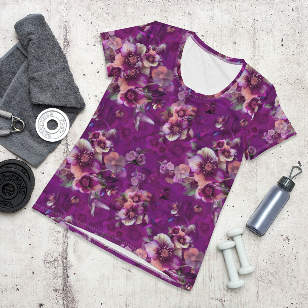 Moody florals – All-Over Print Women's Athletic T-shirt