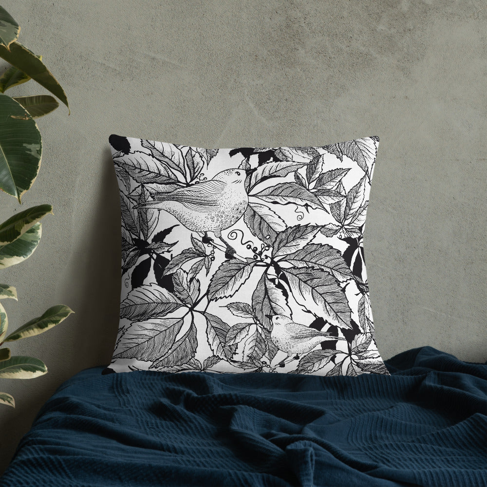 Premium Pillow - Black&White birds