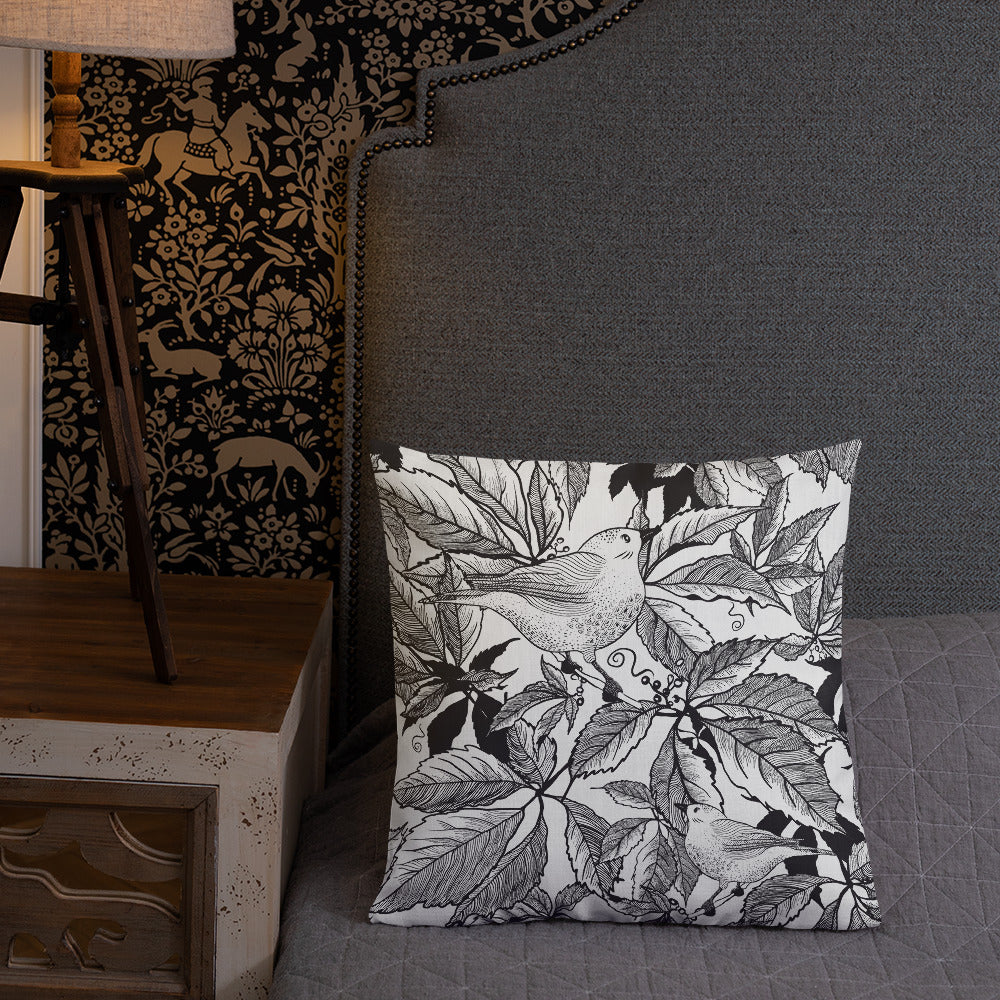 Premium Pillow - Black&White birds