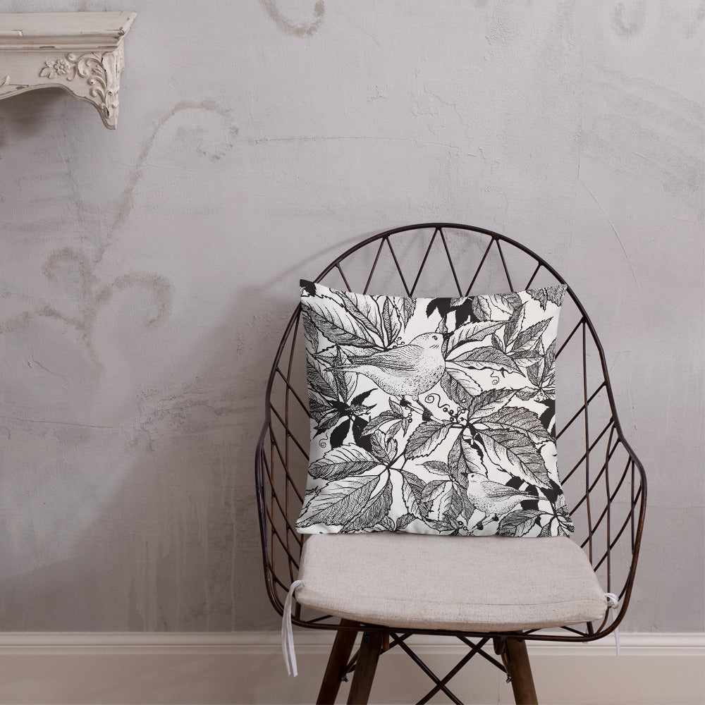 Premium Pillow - Black&White birds