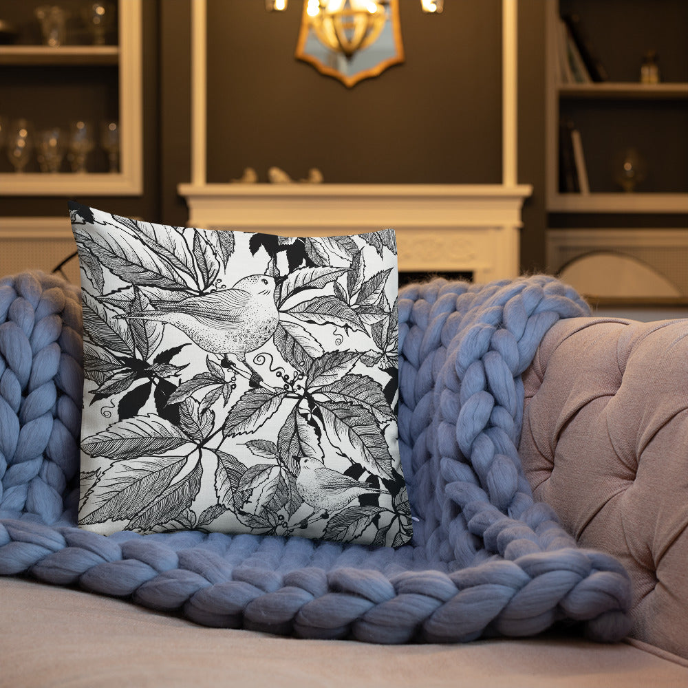 Premium Pillow - Black&White birds
