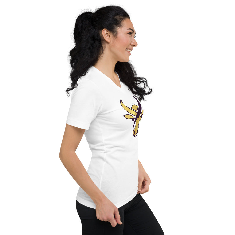 Unisex Short Sleeve V-Neck T-Shirt - Golden ox