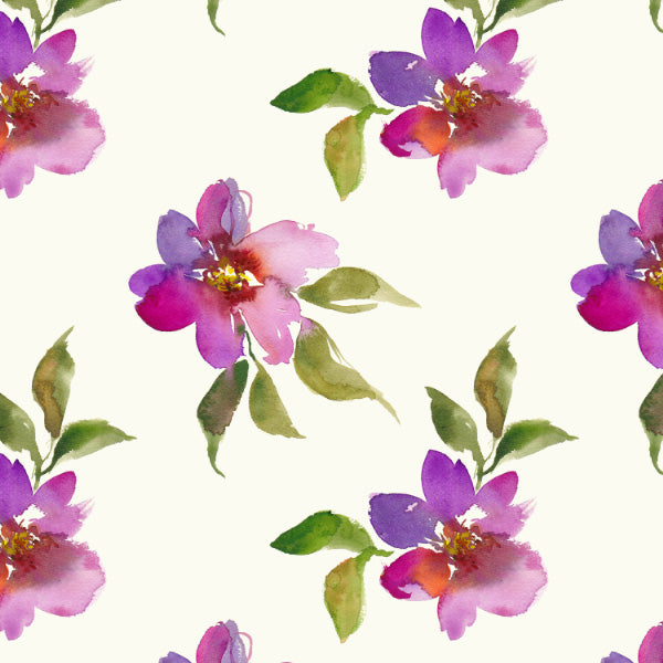 Loose watercolor single flowers 