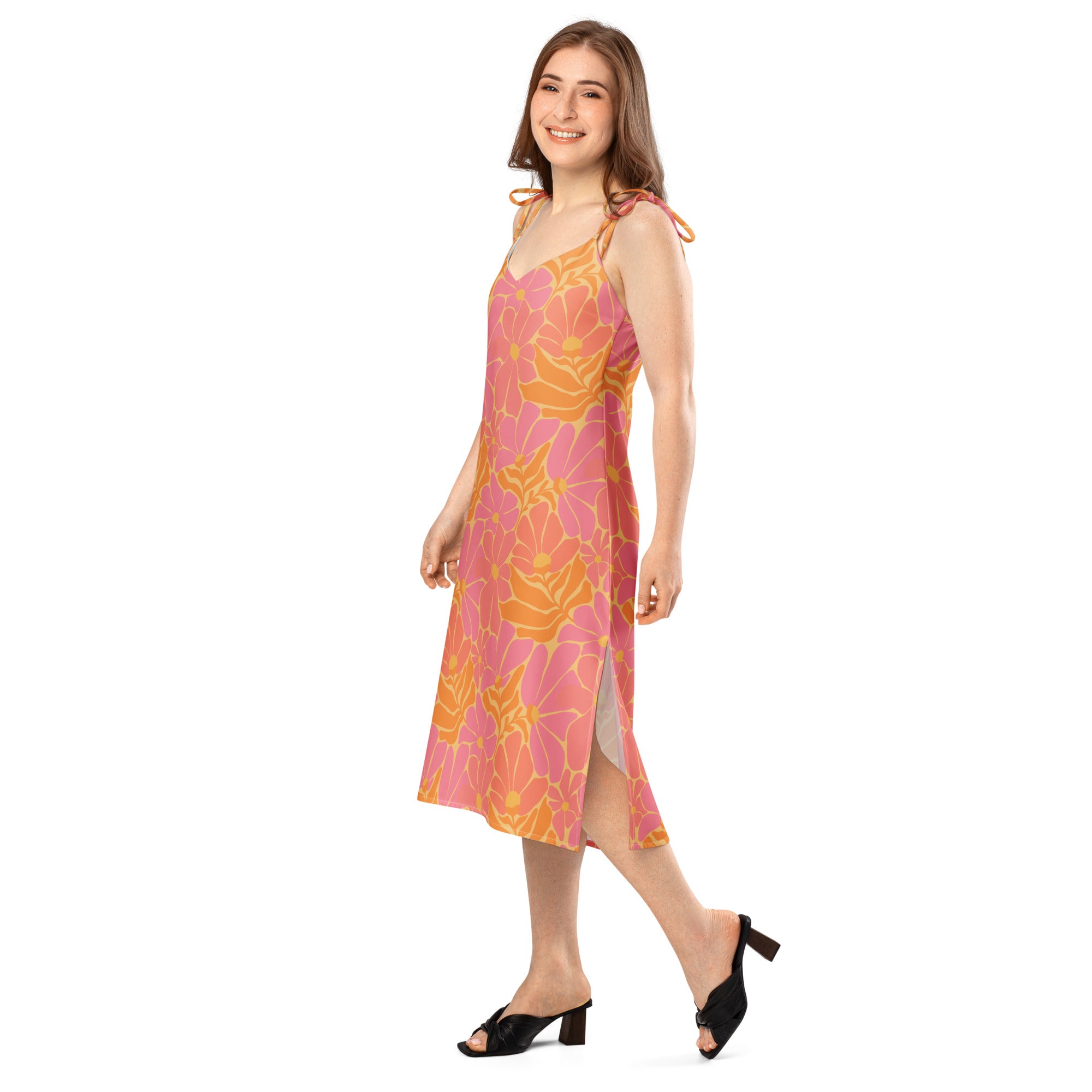 Happy 70s – Tie-strap midi dress