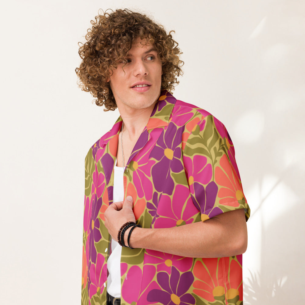 Happy 70s - Unisex button shirt