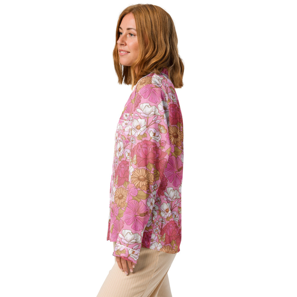 Apple cherry flowers – Women’s long sleeve pajama top