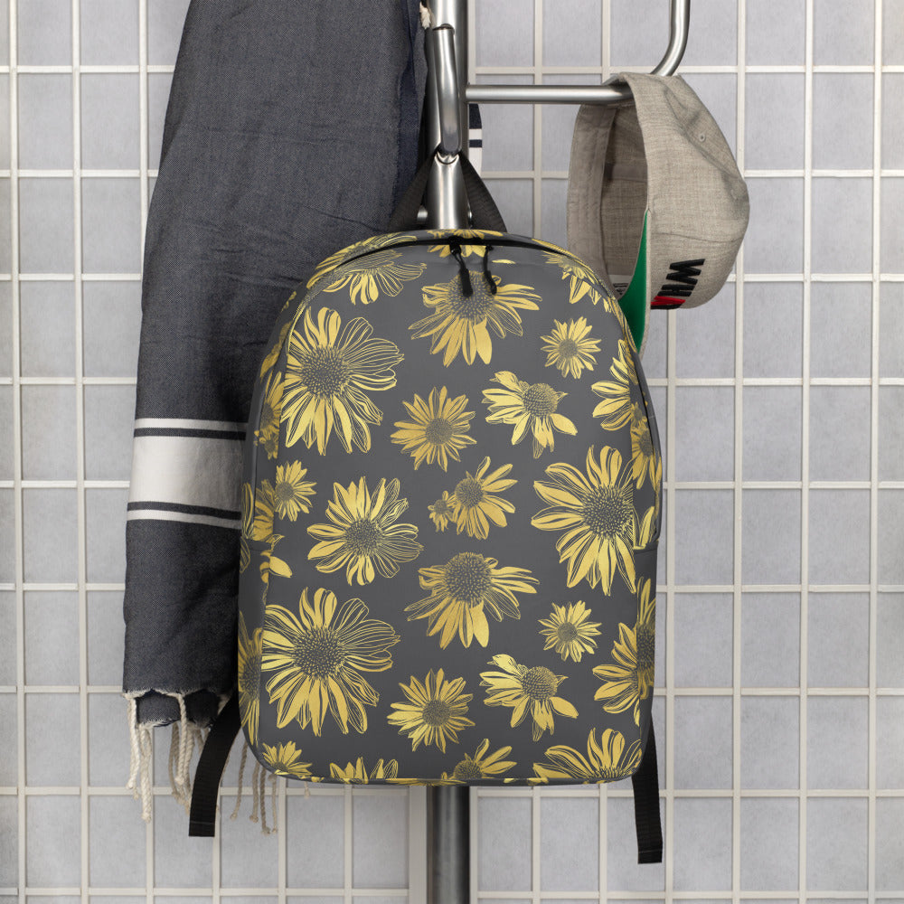 Minimalist Backpack - Golden flowers