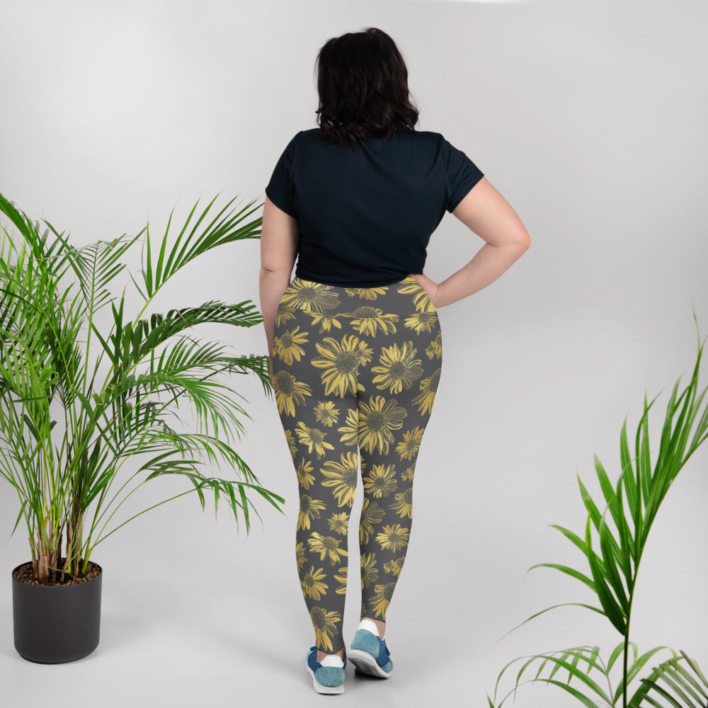 Golden flowers – All-Over Print Plus Size Leggings