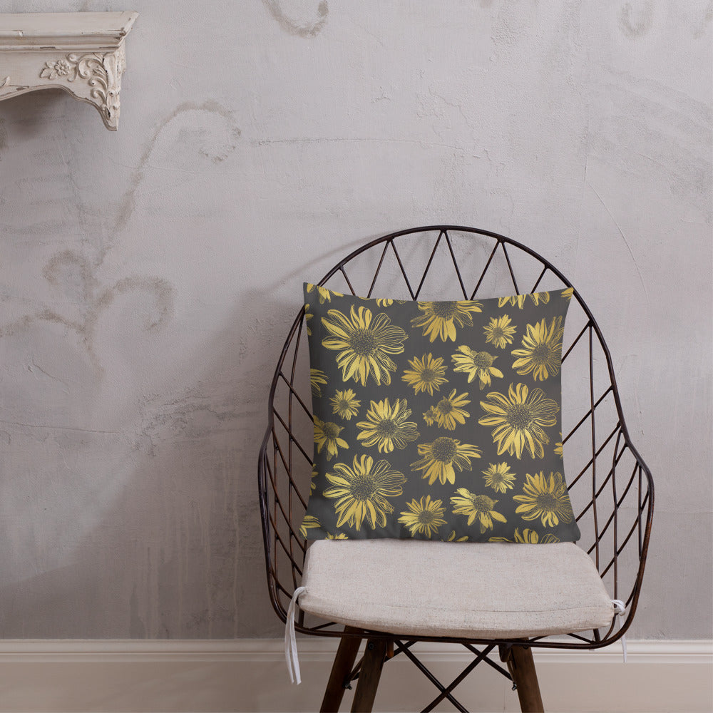 Premium Pillow - Golden flowers