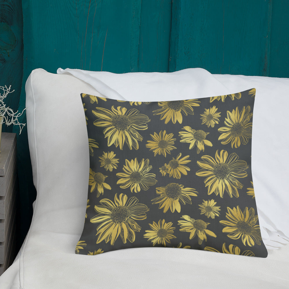 Premium Pillow - Golden flowers
