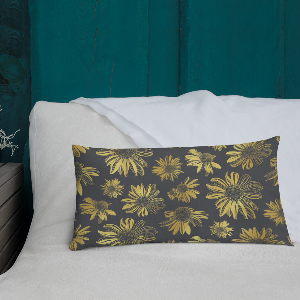 Premium Pillow - Golden flowers