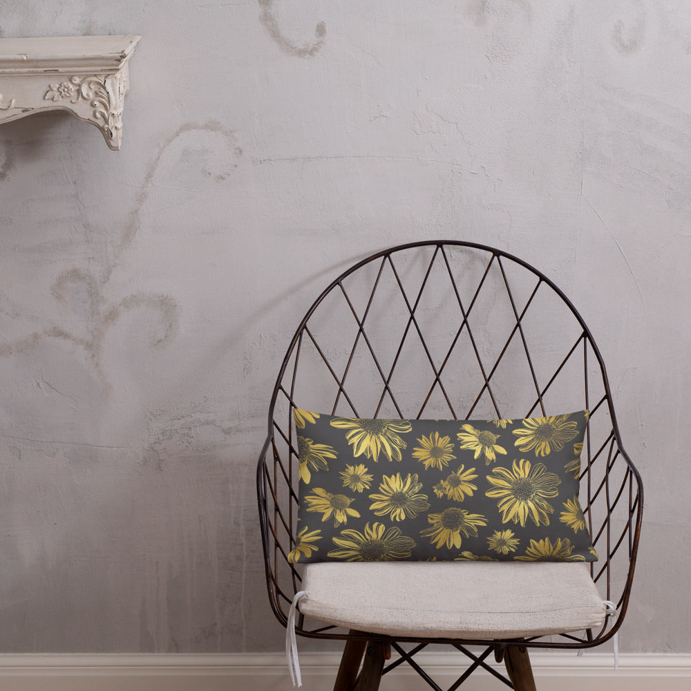 Premium Pillow - Golden flowers