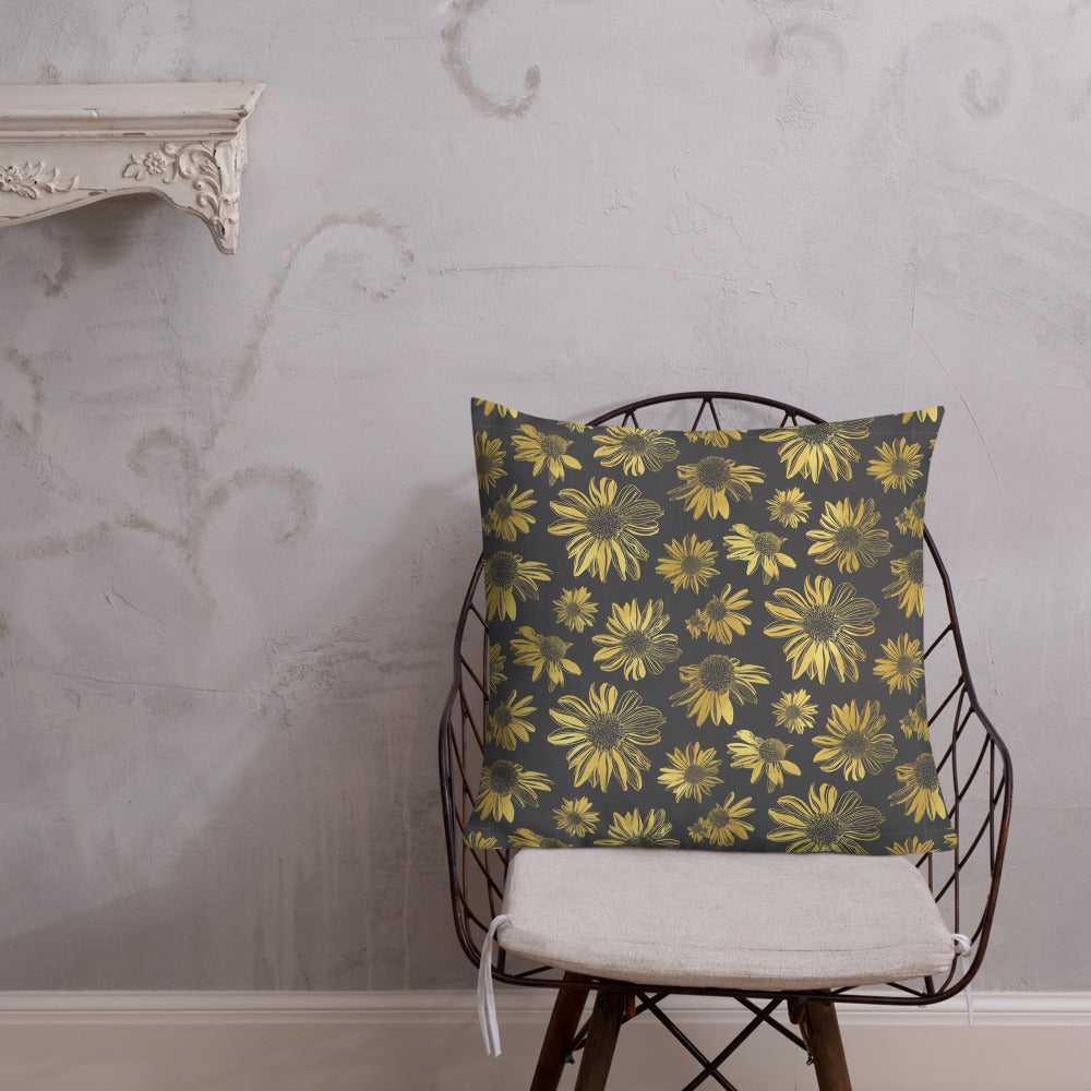 Premium Pillow - Golden flowers