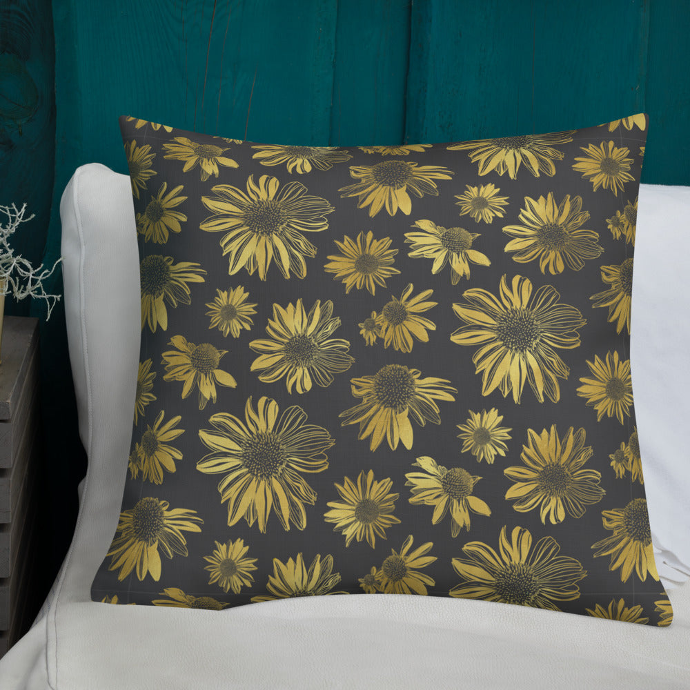 Premium Pillow - Golden flowers