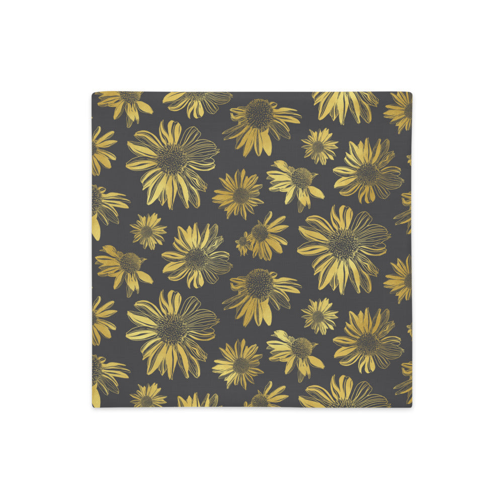 Premium Pillow Case - Golden flowers