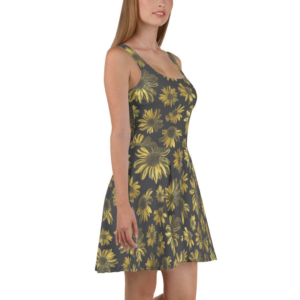 Skater Dress - Golden flowers