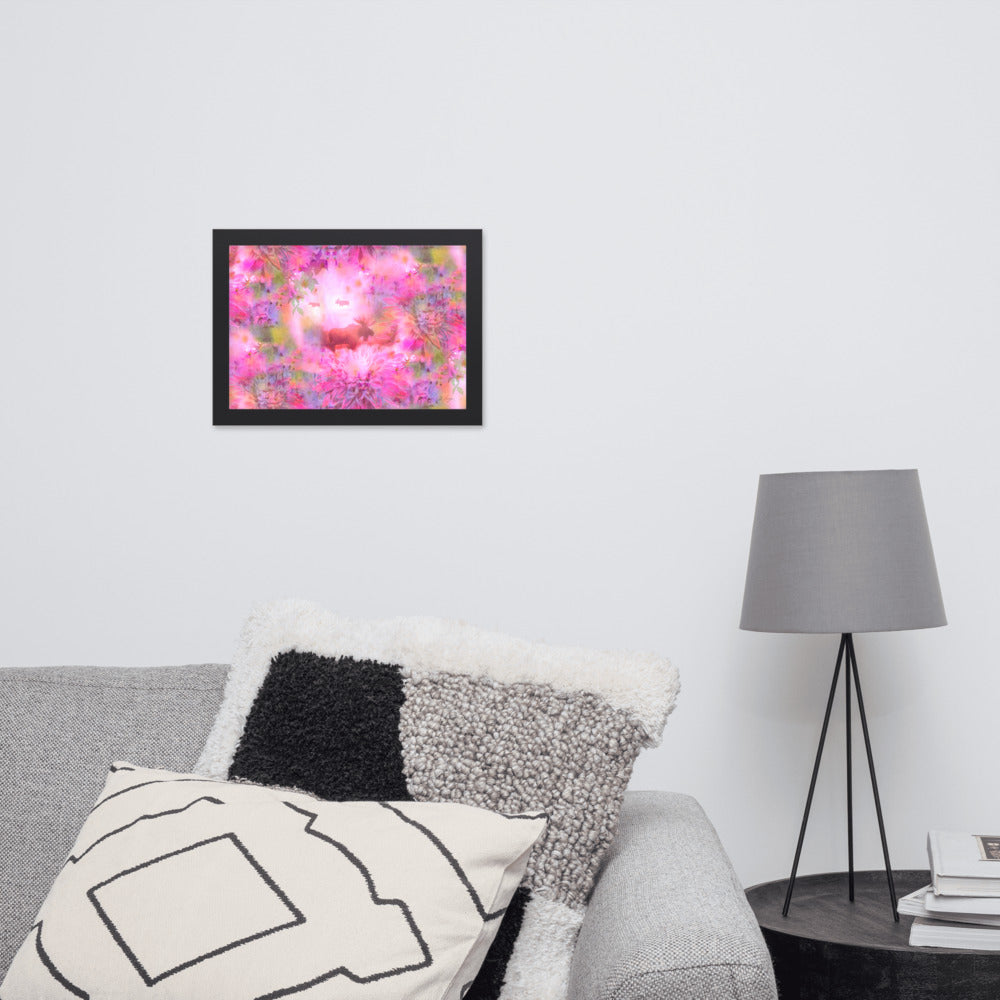 Fairytail moose and friends – Framed matte paper poster