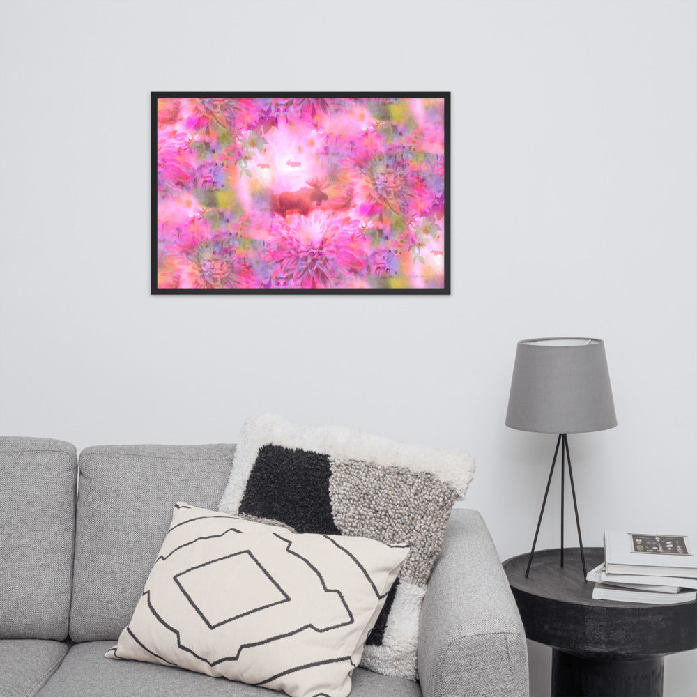 Fairytail moose and friends – Framed matte paper poster