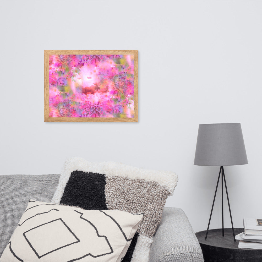 Fairytail moose and friends – Framed matte paper poster