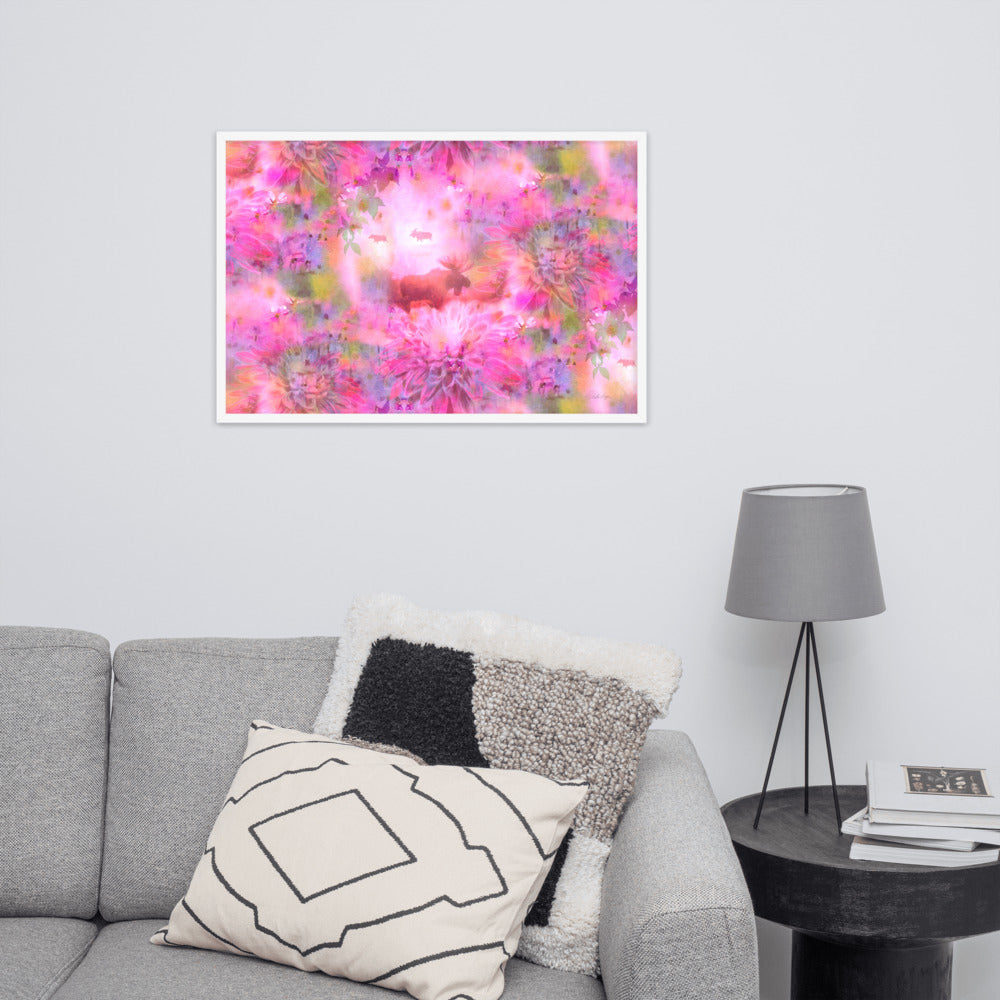 Fairytail moose and friends – Framed matte paper poster