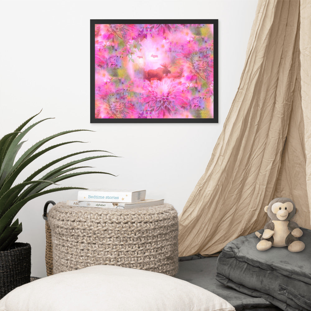 Fairytail moose and friends – Framed poster