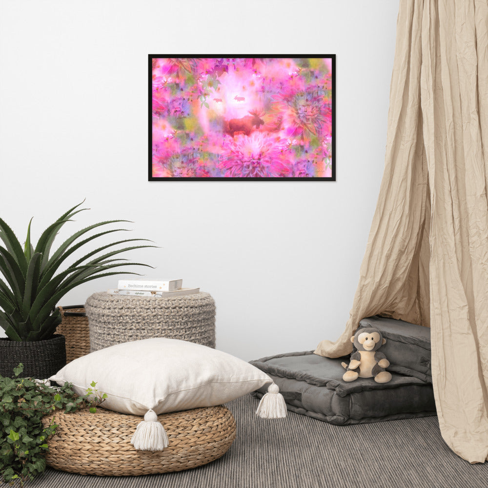 Fairytail moose and friends – Framed poster