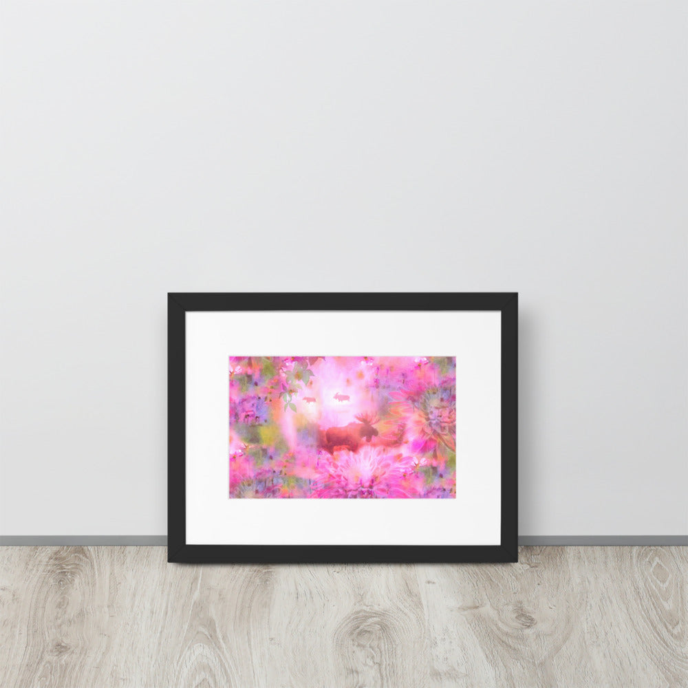 Matte Paper Framed Poster – Fairytail moose and friends