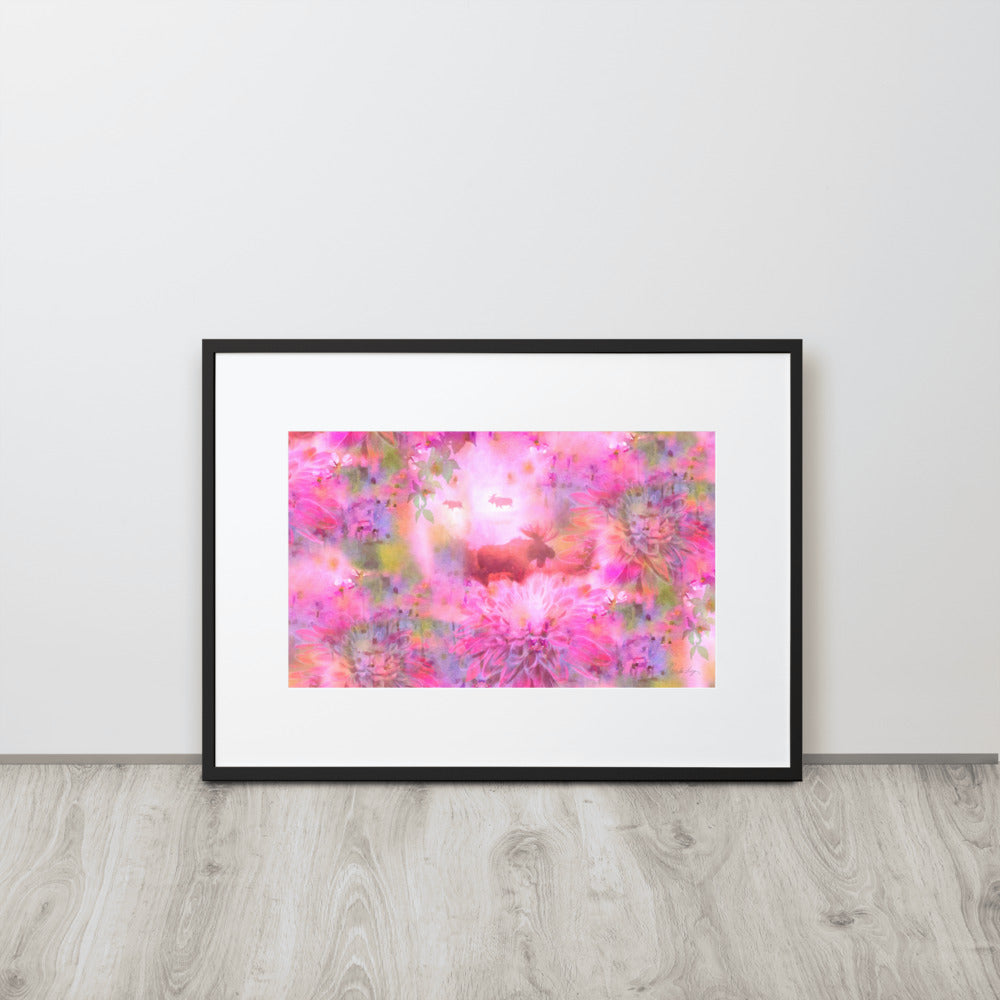 Matte Paper Framed Poster – Fairytail moose and friends