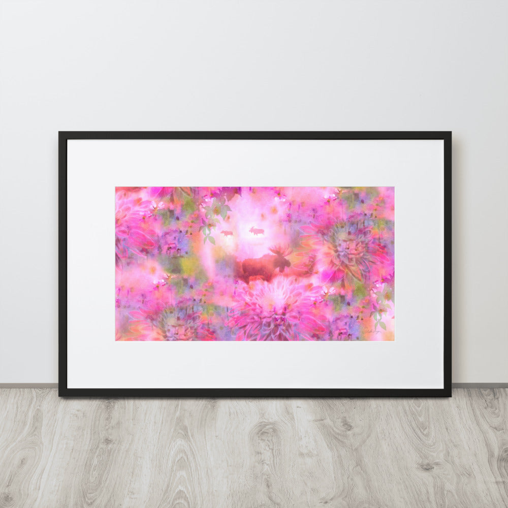 Matte Paper Framed Poster – Fairytail moose and friends