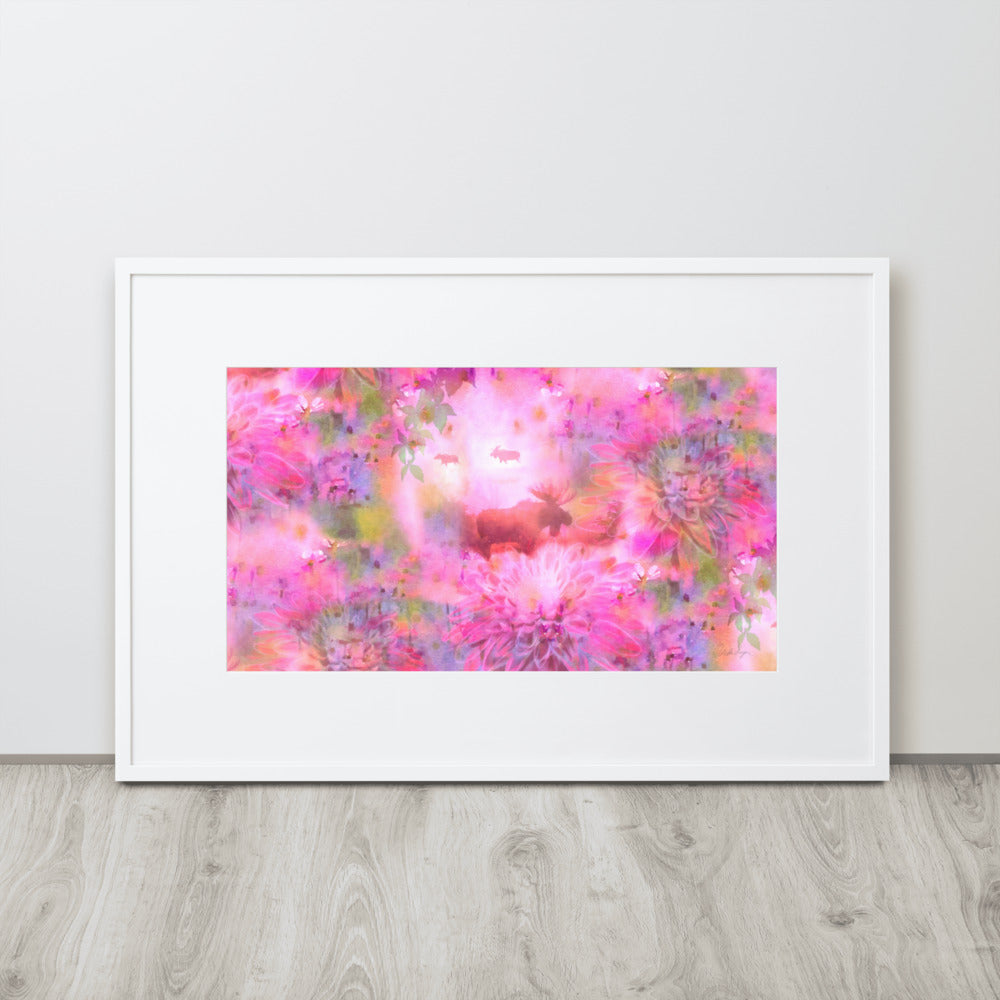 Matte Paper Framed Poster – Fairytail moose and friends