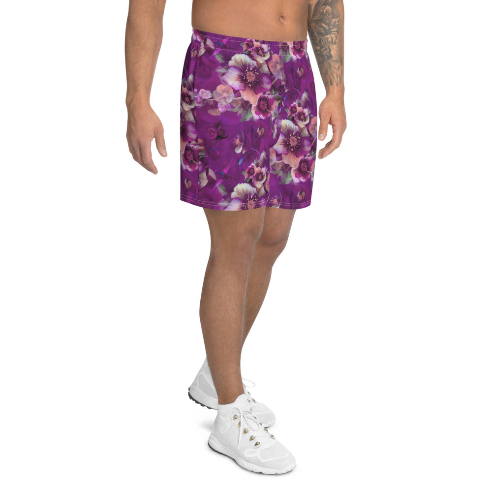 Moody florals - Men's Athletic Long Shorts