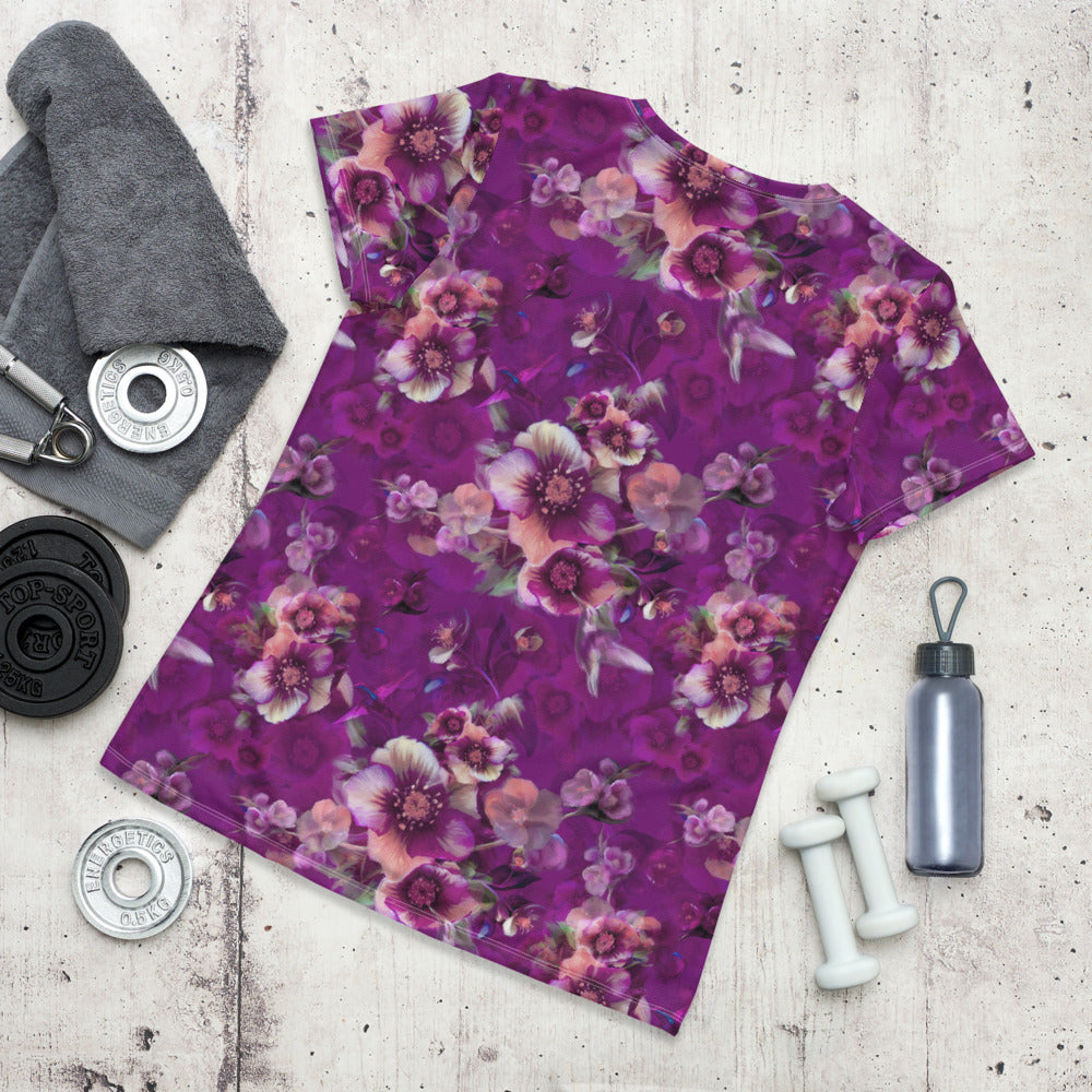 Moody florals – All-Over Print Women's Athletic T-shirt